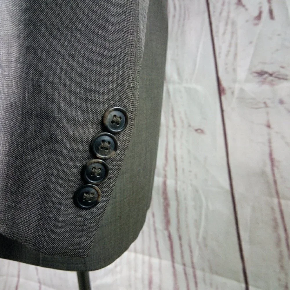 Stafford 42L Wool 3 Button Brown Birdseye Suit Blazer Jacket
